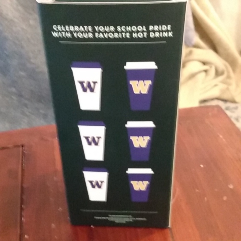 Brand New Limited Edition Starbucks Reusable Hot Cups Washington Huskies 6 - Picture 2 of 11